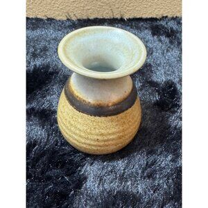 Vintage Handcrafted Ceramic Mini 4" Vase Earthy Tones  Signed